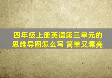 四年级上册英语第三单元的思维导图怎么写 简单又漂亮